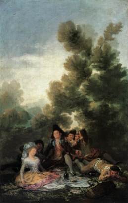 Merienda campestre - boceto. Cartones. Serie 6. Palacio del Pardo, Dormitorio de las infantas (1788). The National Gallery, Londres, Reino Unido