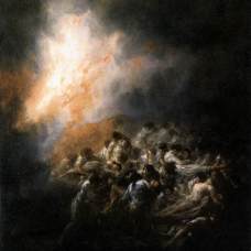 El incendio, fuego de noche (1793-4). Hojalata. Colección particular